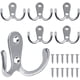 thumbnail image 3 of Ganchos para abrigos Ganchos para abrigos de metal Ganchos para abrigos de pared con tornillos Ganchos de pared para cocina Baño Armario Baño Plata Paquete de 20 Fokelyi HFP-0367, 3 of 8