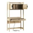 thumbnail image 5 of Walker Edison Transitional Reeded Desk with Hutch, Coastal Oak, 5 of 21