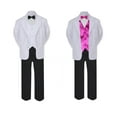 thumbnail image 2 of 5-7pc Formal Black White Suit Set Fuchsia Bow Necktie Vest Boy Baby Sm-20 Teen, 2 of 3