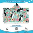 thumbnail image 2 of Green Boston Terrier and Flower Hooded Bath Towel，50"x30" for Ages 3 To 12 Kids, Quick Dry Lightweight Soft Microfiber Hood Beach Towel Cover Up for Kids, 2 of 7