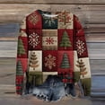thumbnail image 2 of WTOBBY Women's Fashion Christmas Print Long Sleeve Loose Round Neck Sweatshirt Top for Fall, Holiday Pattern Comfortable Pullover, Casual Wear for Women with Festive Design,Vermilion XL, 2 of 4