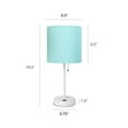 thumbnail image 4 of LimeLights White Stick Lamp with USB charging port and Fabric Shade, Aqua, 4 of 10