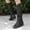 Black, variant on Viluyesy Womens Knee High Boots, Half-Zipper Round Toe Hidden Heel Fashion PU Leather Slouchy Boots Black