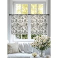 thumbnail image 3 of Black Botanical Sheer Curtains 45 Inch Length 2 Panels Set, Watercolor Rustic Tree Abstract Voile Window Treatment Rod Pocket Small Kitchen Curtains Drapes for Bedroom 52"x45"x2, 3 of 7