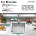 thumbnail image 4 of 25-Inch Nano-Coated Drop-in 304 Stainless Steel Kitchen Sink Single Bowl with Colander, Drying Rack and Strainer, 4 of 10