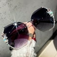 thumbnail image 6 of Women Rimless Sunglasses Outdoor UV Protection Stylish Gradient Lens Crystal Sunglasses, 6 of 7