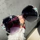 thumbnail image 4 of Gafas de sol sin montura para mujer Protección UV al aire libre Gafas de sol de cristal con lentes degradados elegantes, 4 of 5