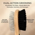 thumbnail image 6 of WAAYEEPAL 2-in-1 Double-Sided Wooden Pet Grooming Brush, Steel Pin & Boar Bristle Comb for Dogs and Cats, Deshedding & Massaging Tool for All Hair Types, 6 of 7