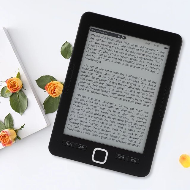 Ebook Reader, Ink Screen Portable Ebook Reader 6 Inch Multiple Settings Eye Caring for Home