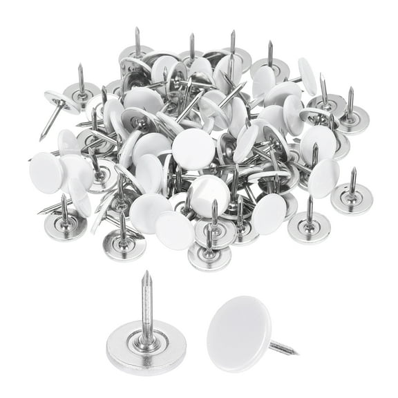 120Pack Push Pins, 11mmx13mm Round Flat Head Decorative Thumb Tacks, White