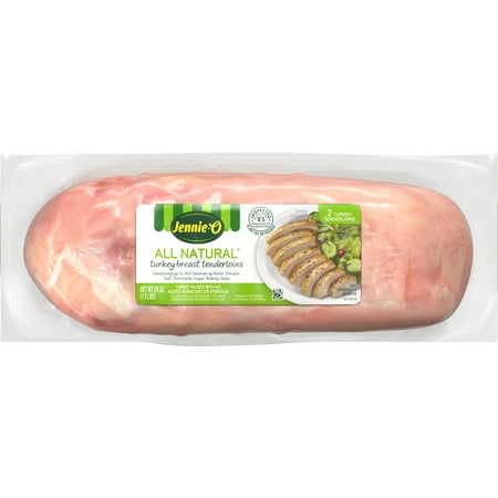 JENNIE-O All-Natural Turkey Breast Tenderloins, Refrigerated, 24 oz Plastic Package (2 Pack)