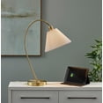 thumbnail image 3 of Adesso Delaney 25.88" 1-Light Antique Brass Table Lamp with Pleated Tapered Shade, 3 of 12