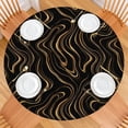 thumbnail image 2 of Black Gold Marble Pattern Round Fitted Tablecloth with Elastic Edge,Dining Table Cover Waterproof,Outdoor Round Tablecloth for Camping,Dining,Indoor and Outdoor, 2 of 7