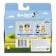 thumbnail image 5 of Paquete de 2 figuras de Bluey: de vacaciones, figuras de 2,5 pulgadas con accesorios, los niños pueden recrear sus momentos favoritos del episodio, las figuras incluyen sombreros extraíbles, 5 of 5