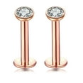 thumbnail image 6 of EHJRE 12 Pieces 16G Stainless Steel Lip Ears Labret Barbell Ear Studs CZ Encrusted Rose Gold, 6 of 6