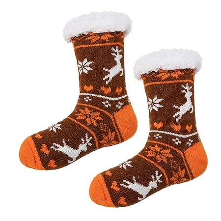 

Clearance Christmas Winter Socks Womens Slipper Fuzzy Socks Non Slip Winter Warm Soft Fluffy Cozy Fleece Lining Home Socks