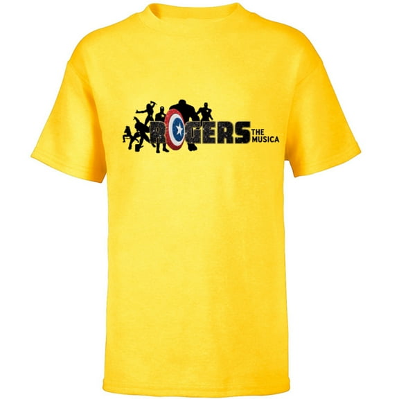 Marvel Hawkeye Rogers The Musical Avengers - Short Sleeve T-Shirt for Kids – Customized-Yellow