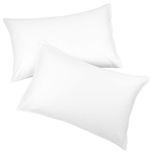 PiccoCasa Pure Cotton Pillowcases 2 Pcs Soft with Zipper White Standard