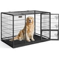 thumbnail image 1 of Feandrea Heavy-Duty Dog Crate, Metal Dog Kennel and Cage with Removable Tray, L for Small and Medium, 36.4 x 22.6 x 25.2 inches, Black, 1 of 8
