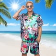 thumbnail image 5 of Alaiyaky Hawaiian Shirts for Men, Mens T Shirt and Short Bucket Hat Sunglasses Set Short Sleeve Tropical Summer Beach Vacation Fancy Costume Adult Outfit, 5 of 7