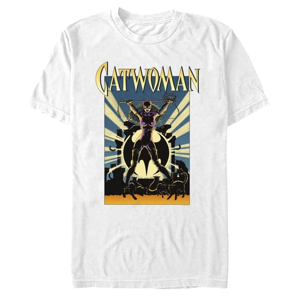 Men's Batman Catwoman Retro Poster Graphic T-Shirt