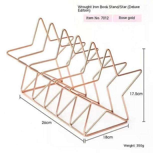 Clasificador de archivos, soporte para revistas con 5 ranuras, escritorio decorativo, organizador de suministros de oficina para correo, carpetas y más, oro rosa