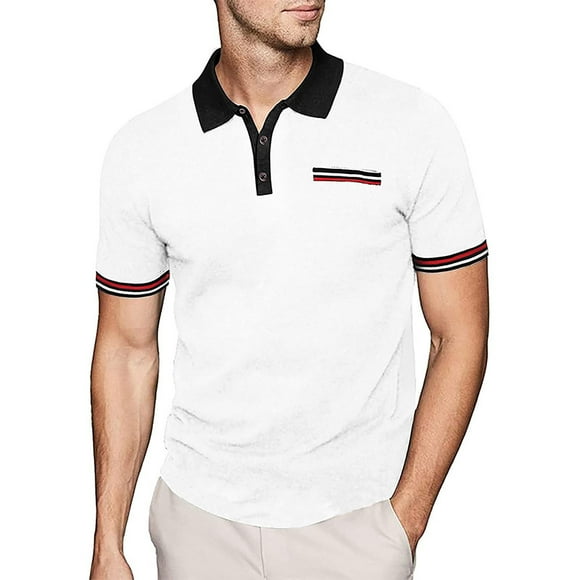 Ketyyh-chn99 Mens Long Sleeve Polo Casual Men's Shirts 2024 Hooded Shirts Short Sleeve Tee Blouse White,XL