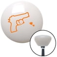 thumbnail image 1 of American Shifter  Orange Gun Outline White Retro Shift Knob with M16 x 1.5 Insert Shifter Auto Manual Brody, 1 of 1