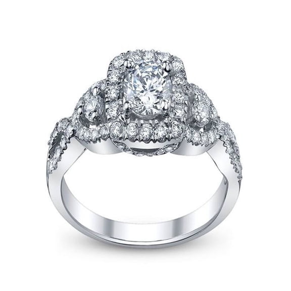 Tantalizing Diamond Engagement ring 1.00 Carat Round Cut Diamond on 10k White Gold