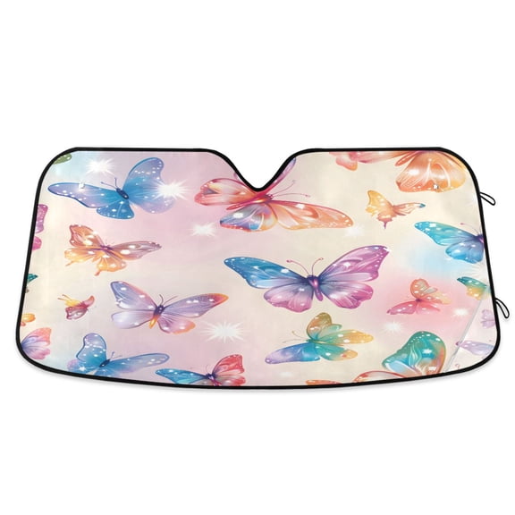 ALAZA Butterfly in Shiny Windshield Sun Shade Car Foldable Visor Block UV Rays Protector 55"x27.6"