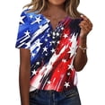 thumbnail image 2 of Womens Patriotic America 250th Anniversary Printed Tee, Short Sleeve Round Neck Casual Top, Soft Skin-Friendly Fabric, Family Gathering Party, United States Celebration Present, 2 of 5