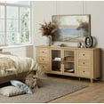 thumbnail image 2 of WAMPAT Dresser for Bedroom with Storage Cabinet，Mid Century Modern Wooden Kids Dressers with Glass Door, Storage Cabinet Organizer for Bedroom, Living Room，Nursery, Hallway,Oak, 2 of 7