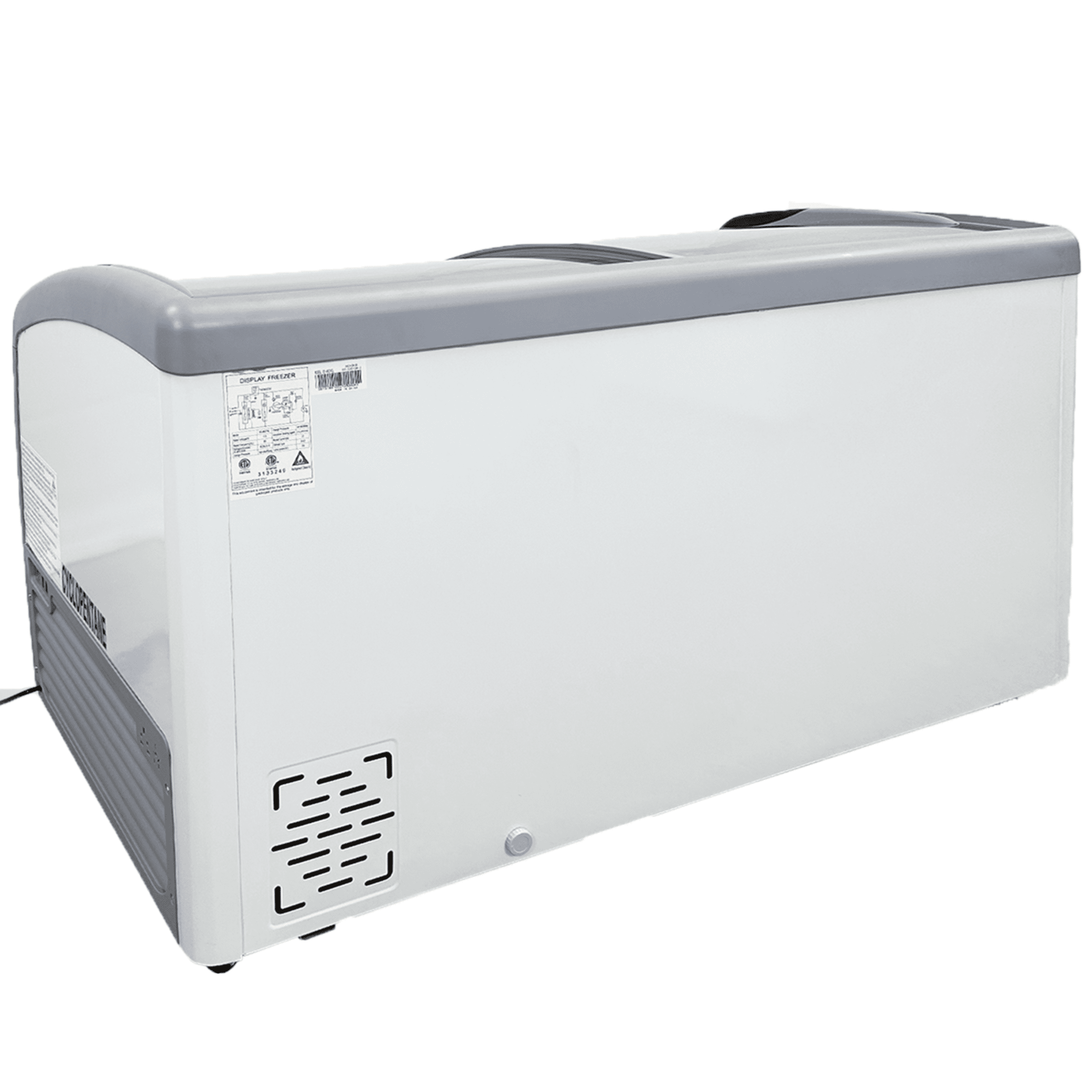 NSF 60 in. W 11.7 Cu. ft. Commercial Freezer, Curved Glass Door