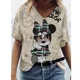 thumbnail image 2 of Camisetas de mujer 5XL, camisetas casuales de manga corta con cuello en V, camisetas sueltas para mujer, camisetas de verano de Disney Minnie Mickey Mouse en 3D, ropa nueva y transpirable, 2 of 5