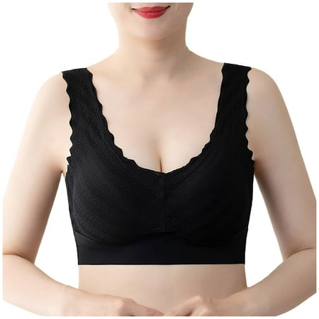 Jgppe Womens Ice Silk Bras Stretchy Plus Size Wireless Wicking Unlined Comfort Full Coverage Bra