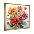 thumbnail image 2 of Designart "Illustration of Simple Zinnia Bouquet II" Floral Framed Wall Art Decor - Traditional Pink Zinnias Entryway Framed Wall Art Print, 2 of 6