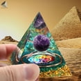 thumbnail image 4 of PULLIMORE Energy Pyramid Amethyst Crushed Stone, 7 Chakra Natural Crystal Healing Pyramid Energy Generator, Reiki Healing, Meditation, Yoga, Spiritual Balance Crystals Stones (Green), 4 of 9