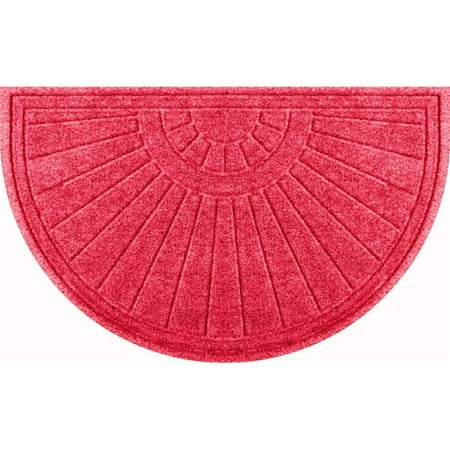 Half Round Sunburst - Aqua Shield 20260652439 24 x 39 in. Sunburst Half Round Doormat - Red