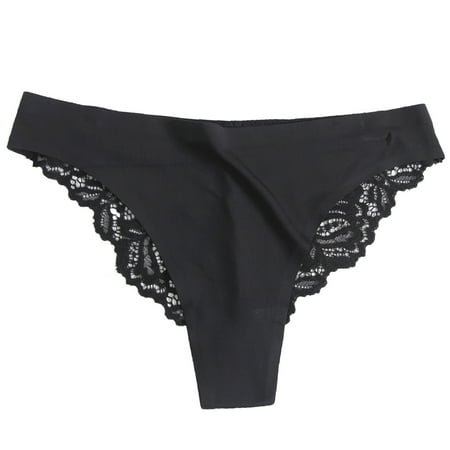 

Intimates Women s Essentials Stretch Bikini Panty Lace Trim 5 Colors Comfy Sexy Underwear Polyester no underwire sports bra Black