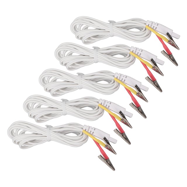 Clip Electrode Test Cord, Copper Foil Wire Simulated Massage Therapeutic Clip Electrode Wire Improve Circulation 5pcs For Slimming Massager