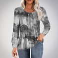 thumbnail image 2 of ChaoHeng Long Sleeve Shirts for Women 2024 Fall,Women's Casual Long-sleeved Loose Round Neck Non-positioned Printed Top(Gray,XL), 2 of 5