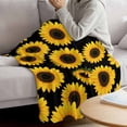 thumbnail image 3 of Yellow Sunflowers Blanket Soft Cozy Warm Throw Blanket for Couch, Plush Fuzzy Flannel Fleece Blankets for Sofa, Black Farmhouse Country Flowers Floral Bed Blankets Lightweight Gifts for Men, 40"x50", 3 of 9