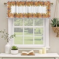 thumbnail image 2 of Thanksgiving Pumpkins Curtain Valances for Windows, Kitchen Valance Window Treatments Panel 2 Pack, Sunflowers Leaves Retro Pastoral Rod Pocket Short Curtains for Bathroom Bedroom 60 x 18 Inch, 2 of 8