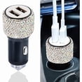thumbnail image 1 of HAYAN Dual USB Car Charger, 5V/2.4A Bling Car Charger, Fast Charge Dual Port USB Car Adapter, Compatible with All Chargers, 1 of 1