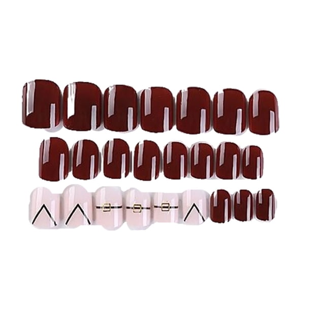 Seitruly 1 Juego de uñas sin pegamento de longitud media estilo cuadrado prensa mate en envolturas de cobertura completa suministros de salón kit de Juegos de manicura Once Seitruly CE011881-11B