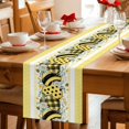 thumbnail image 6 of Pastoral Bee Daisy Flower Table Runner 70 Inches Long,Kitchen Dining Tablerunners Green Eucalyptus Leaf Yellow Heart Linen Table Runners Dresser Scarves for Home Dinner Wedding Holiday Party Decor, 6 of 9