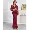 thumbnail image 2 of Vestido largo de maternidad AISWI con faja de flores burdeos XXL, 2 of 6