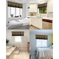 thumbnail image 4 of Brown Black Plaid Kitchen Curtain Valances for Windows Farmhouse Short Curtains, Vintage Rustic Star Buffalo Check Rod Pocket Valance Curtain for Bedroom Cafe Living Room 54"x18", 4 of 8