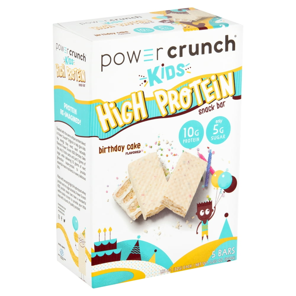 Power Crunch KIDS High Protein Birthday Cake Flavored Snack Bar, 5.65