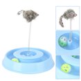 thumbnail image 3 of ZOUSSIQI Plastic Pet Cat Kitten Playing Board Teaser Funny Interactive Toy with Bell Ball Spring MouseBlue CW2519#6449, 3 of 11